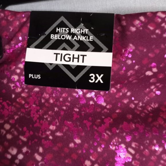 Zelos Women's Tight Pink Snake Athletic Gym Workout Leggings Pants Plus Size 3X - Picture 10 of 11